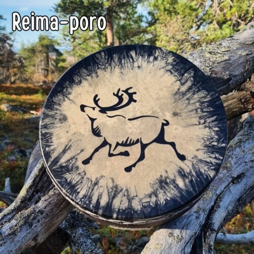 Käsintehty lapinrumpu Poro - lahjaksi tai omaksi iloksi