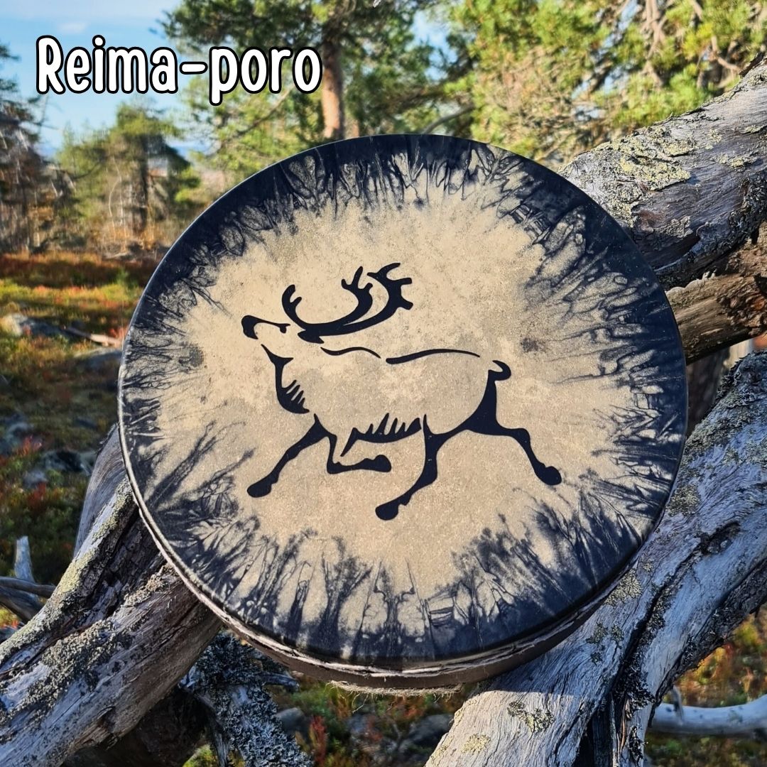 Käsintehty lapinrumpu Poro - lahjaksi tai omaksi iloksi