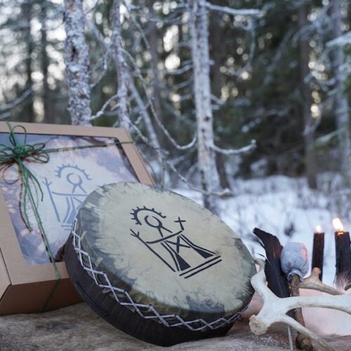 Käsintehty lapinrumpu Tiermes - lahjaksi tai omaksi iloksi