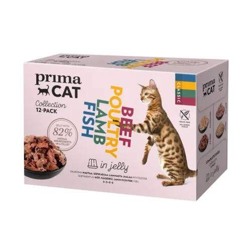 PrimaCat Classic hyytelölajitelma, 12 x 85g Kissalle